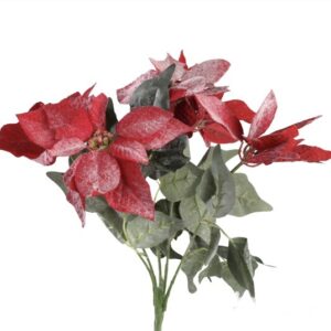 Floarea Craciunului Inzapezita  - Poinsettia Gliterata 47cm Xft120252